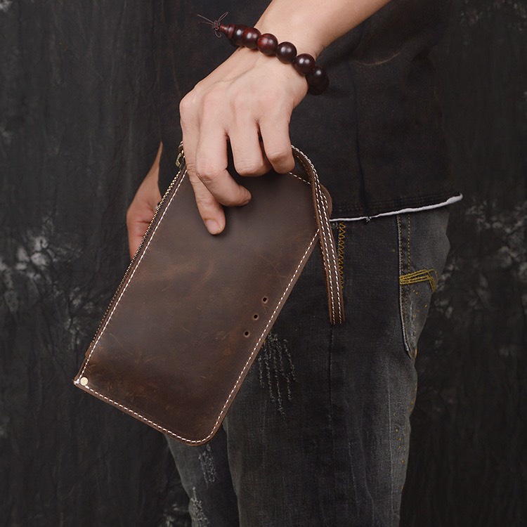 Ví Phone Da Bò Thật Kiểu Dáng Đơn Giản Phong Cách vintage