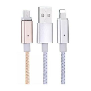 Dây cáp sạc 2 đầu bọc dù có chân sạc android /iphone CÁP BỌC DÙ