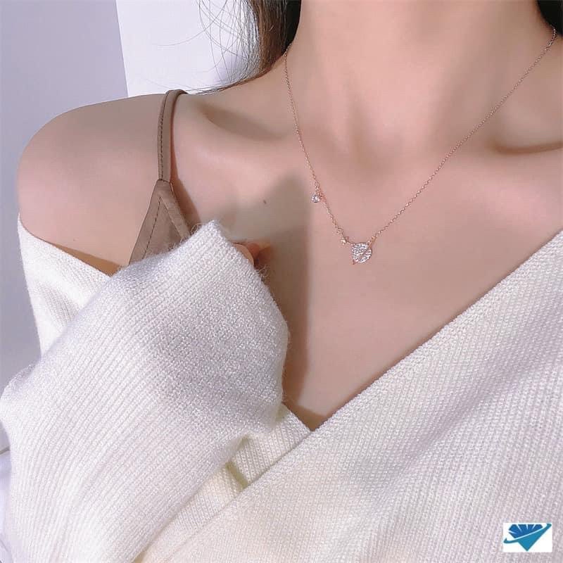 Dây chuyền nữ địa cầu nạm đá sáng đẹp nhẹ nhàng - THJ SLIVER