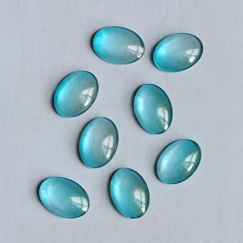 [Nguyên liệu làm trâm] 1 hạt đá dán đáy bằng oval 13*18mm