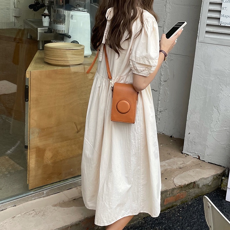 Túi đeo chéo IELGY đựng máy ảnh phong cách văn học cổ điển dễ phối đồ thời trang thường ngày cho nữ