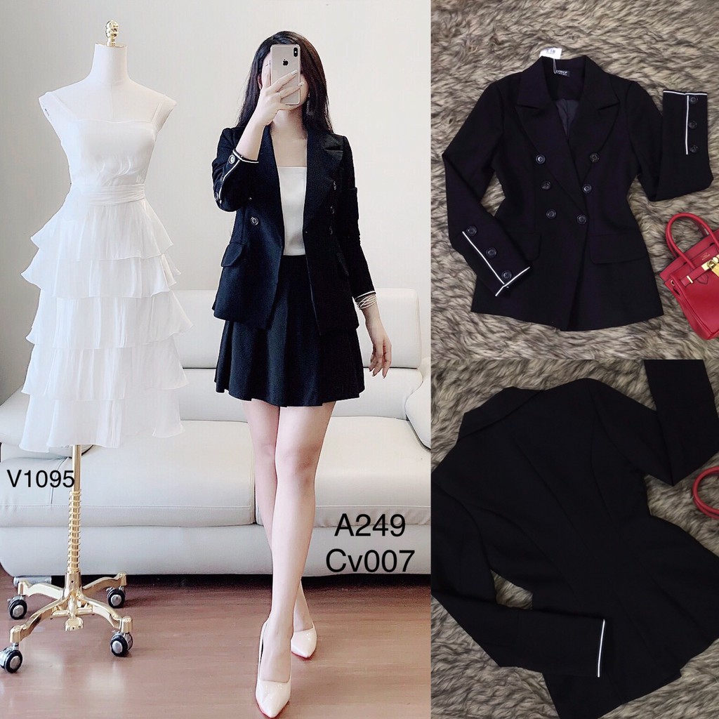 [Mã WASTMAY giảm 15% tối đa 30K đơn 150K] Áo vest đen A249( Lưu ý: mẫu chỉ riêng áo)