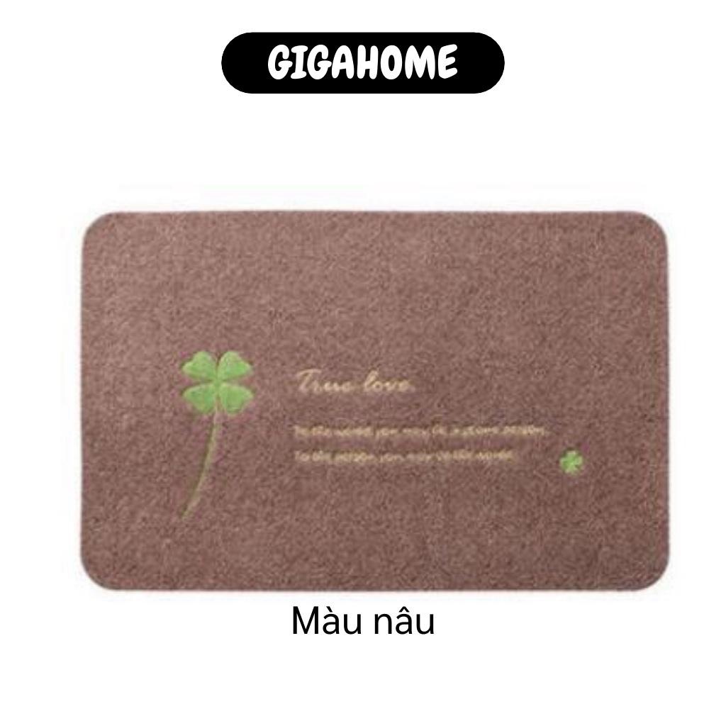 Thảm Lau Chân GIGAHOME Thảm Lau Chân Hình Cỏ 4 Lá Siêu Đẹp, Siêu Thấm, Sạch Sẽ, Tiện Dụng 7538