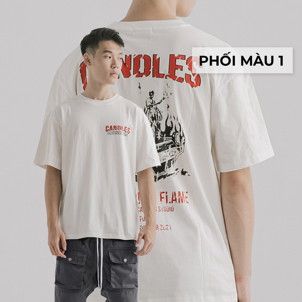 Áo phông unisex ngọn lửa Overturned Candles Studio | BigBuy360 - bigbuy360.vn