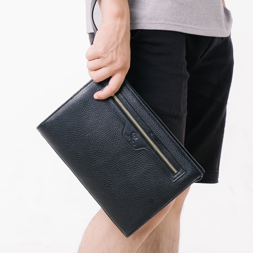 Clutch Nam Ví Cầm Tay Nam Có Quai Cầm Da Bò Cao Cấp Màu Nâu, Màu Đen, Màu Xanh Navy WT Leather 070081101