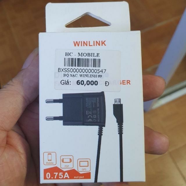 Bộ sạc liền dây micro usb - chính hãng winlink ( BH 12T )