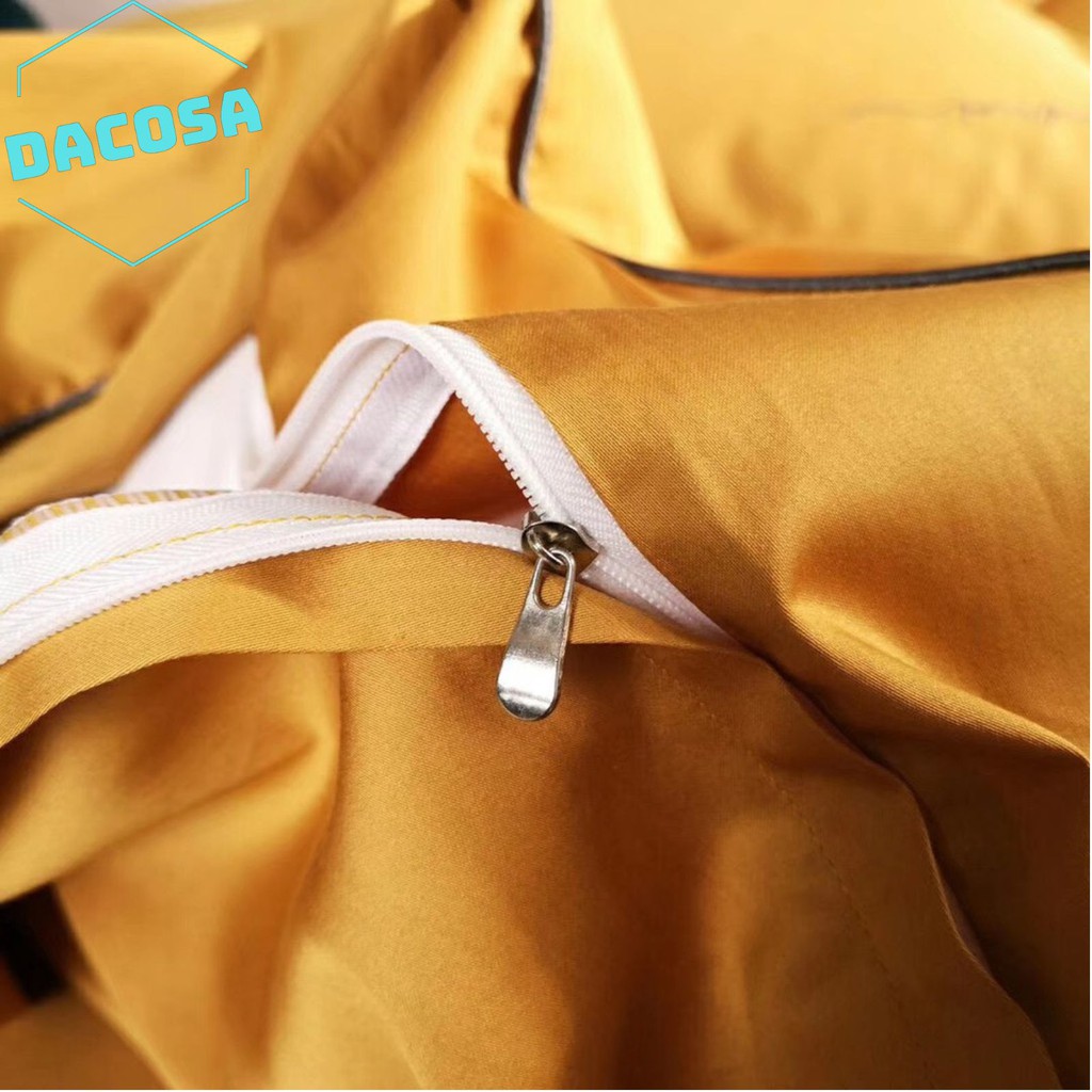 [Giá Sỉ] Bộ Chăn Ga Gối LỤA SUMOI 60S Màu Vàng Cao Cấp Khách Sạn