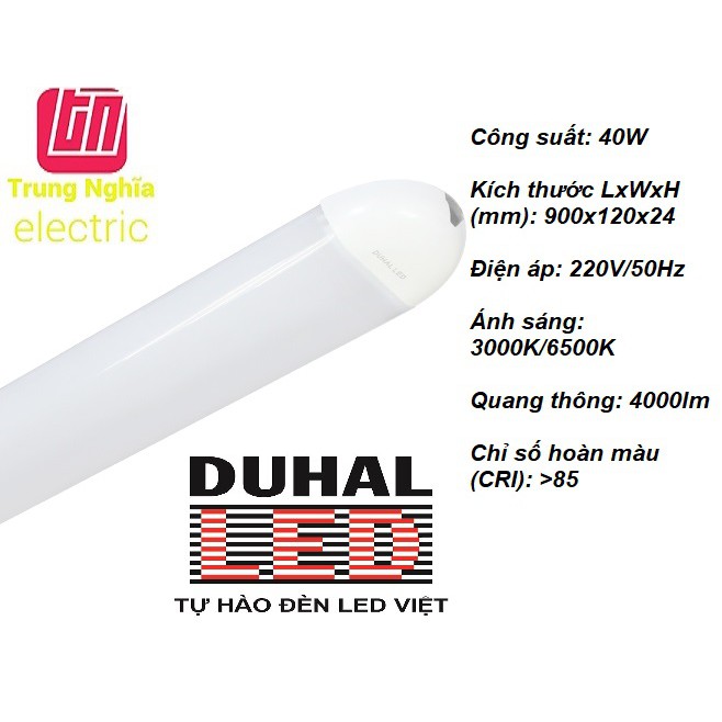 ĐÈN MÁNG LED ỐP TRẦN 180 ĐỘ 90CM 40W DUHAL (DTQ0401)