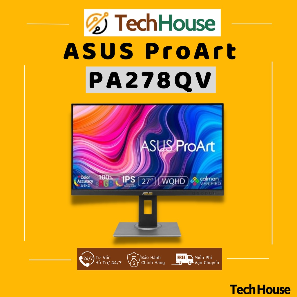 Màn hình máy tính ASUS ProArt PA278QV 27 inch 2K IPS - Bảo hành chính hãng 36 tháng | Tech House Official