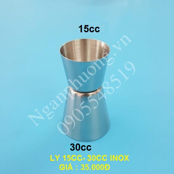 Jigger đong , Ly đong inox 2 đầu 15CC- 30CC
