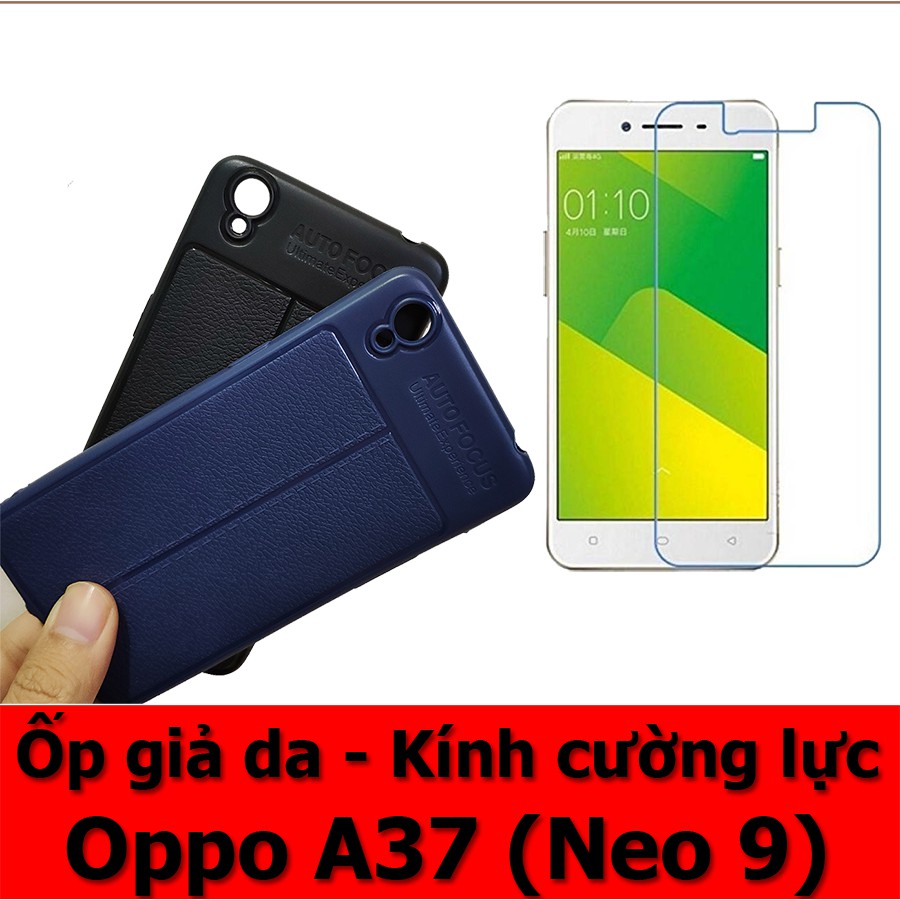 Ốp lưng giả da kính cường lực Oppo A37 Neo 9