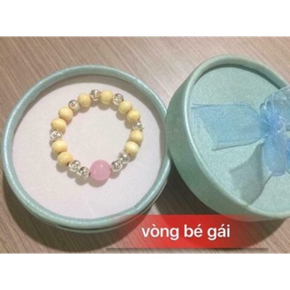 Vòng dâu tằm bé gái+đá phong thuỷ