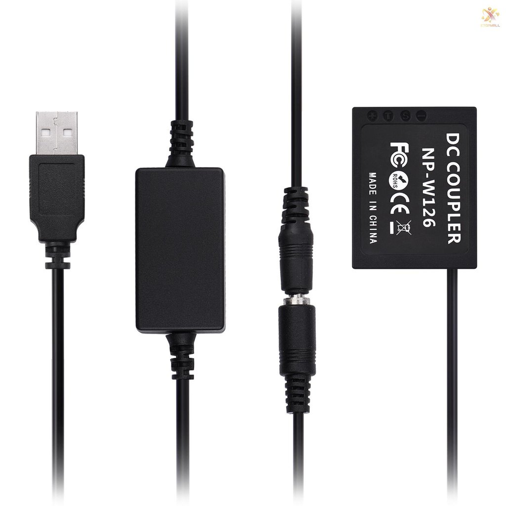 DC DC Bộ Sạc Pin Andoer Cp-W126 Usb Np-W126 Cho Máy Ảnh Fujifilm X-T2 X-T3 X-T10 X-T20 X-T100