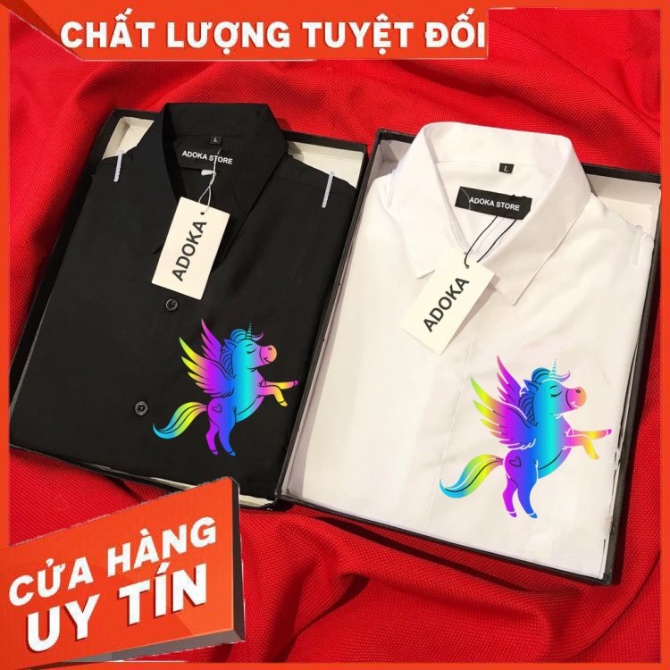 [Mã ADOKA118 giảm 10k đơn 100k ]Áo Sơ Mi Nam Nữ Đồ Đôi Dài Tay DOKA STORE In Phản Quang Chuyên Áo Cặp D11