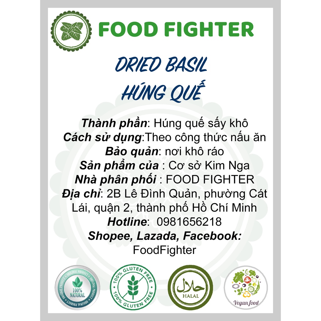 Húng quế khô ướp gà KFC, sốt pizza- DRIED BASIL - Hũ 120ml