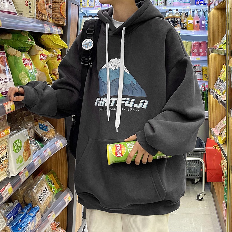 Áo Hoodie Tay Dài Dáng Rộng In Họa Tiết Thời Trang Mùa Thu Dành Cho Cặp Đôi