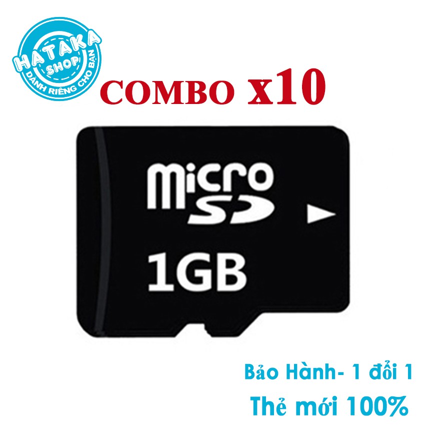 Combo 10 thẻ nhớ microSD 1GB giá sỉ có hộp đựng