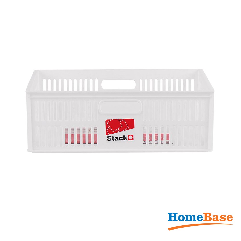 HomeBase STACKO Rổ nhựa để đồ có thể xếp chồng lên nhau Thái Lan W39xD28xH13.3cm Trắng