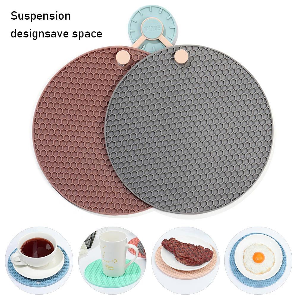 Kmy 1Pc Heat Insulation Pad Rubber Silicone Table Decoration Anti-Scalding Table Mat Coaster Table Decoration