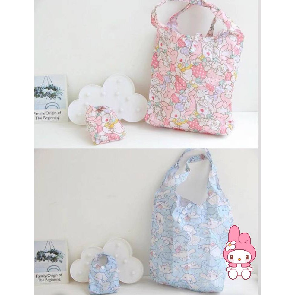Sanrio Túi Vải Đựng Đồ Mua Sắm Họa Tiết Hello Kitty Melody Cinnamoroll Đáng Yêu