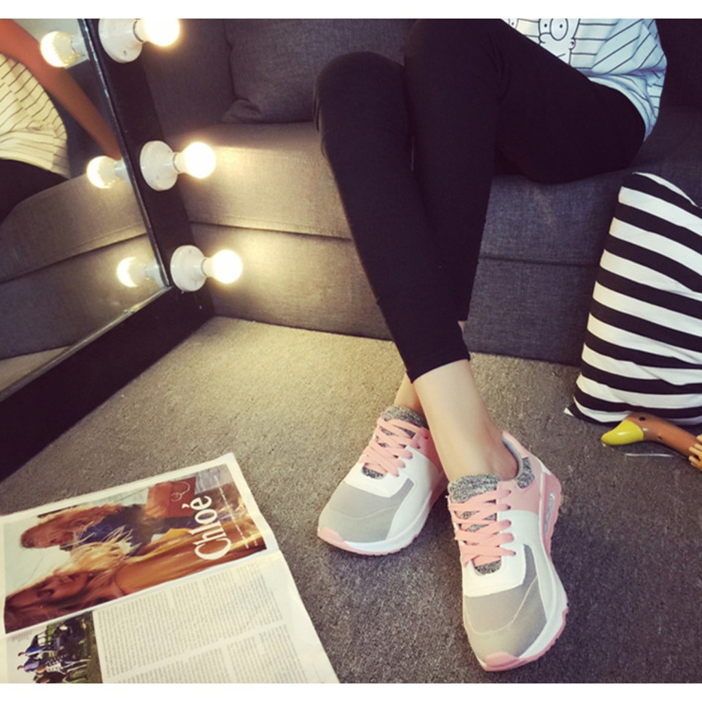 Giày thể thao nữ năng động trắng hồng GTT2202