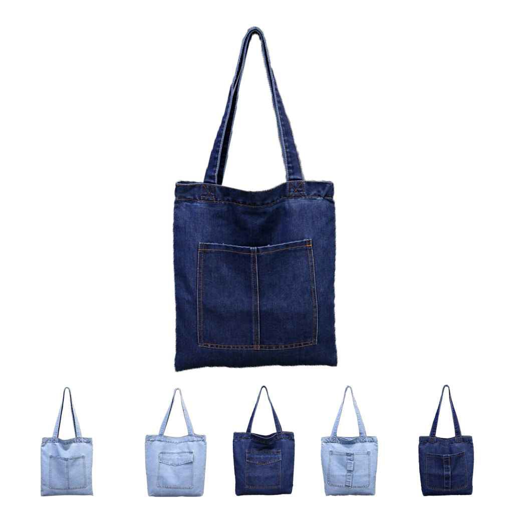 Túi tote denim ngăn rộng cho nữ