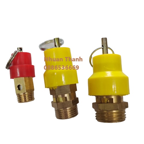Van xả áp an toàn máy nén khí chạy dây curoa ren ngoài 9mm, 13mm, 17mm, 21mm