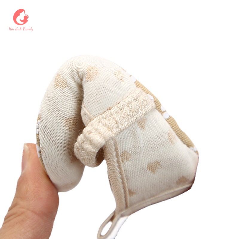 Giày tập đi cho bé chống trơn trượt, chất liệu cotton hữu cơ tự nhiên 100%
