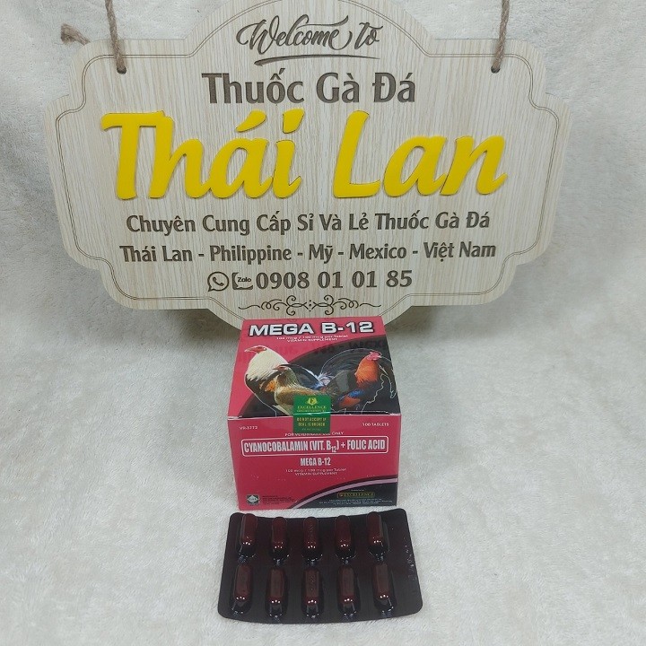 Mega b12 (thuốc nuôi gà cao cấp PHILIPPINE) - combo 1 vĩ / 10 viên