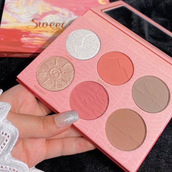 Bảng Phấn Bắt Sáng Và Tạo Khối 6 Màu Lấp Lánh Cao Cấp | BigBuy360 - bigbuy360.vn