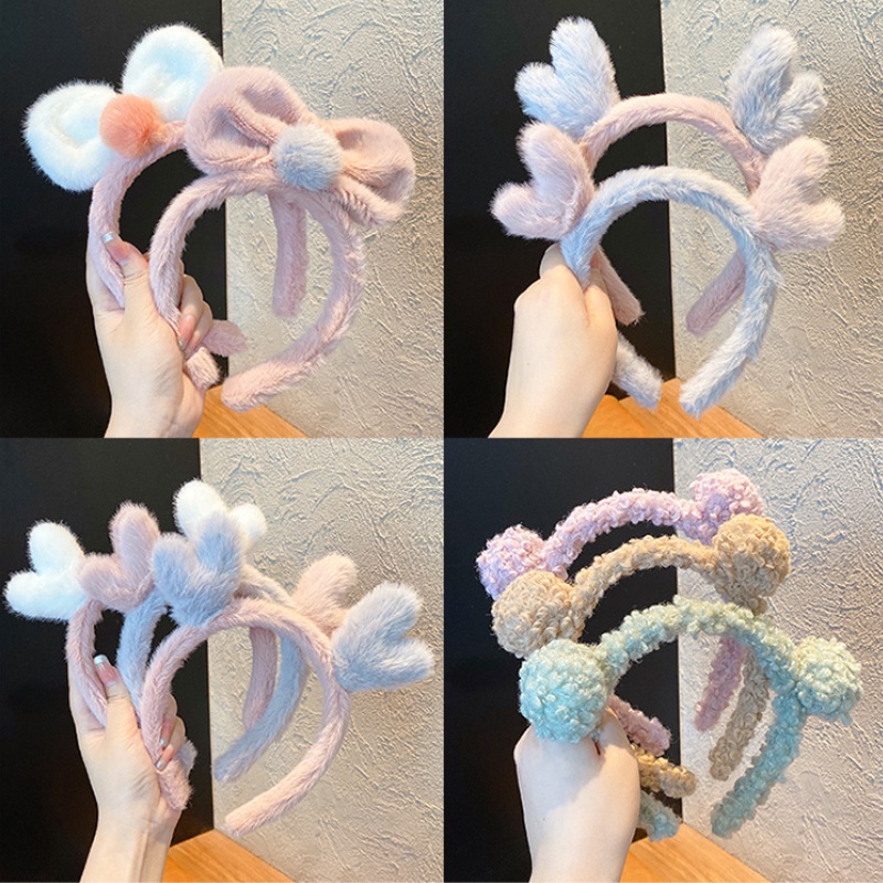 Băng đô lông nhung dễ thương phong cách Hàn Quốc rửa mặt