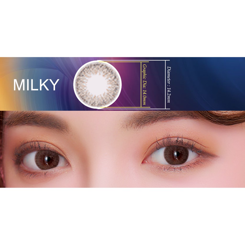 Kính áp tròng Milky Light Gray Hàn Quốc có độ ( 0.00 ~ 6.00)