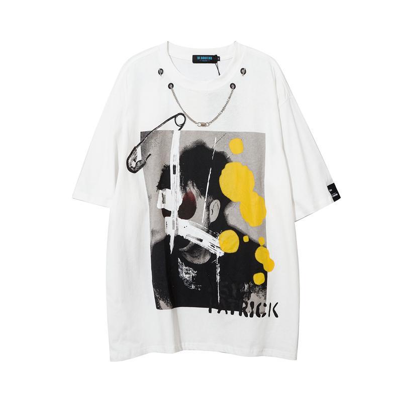 Áo Thun Cotton Ngắn Tay Dáng Rộng Thời Trang Retro Cá Tính Cho Nam Nữ