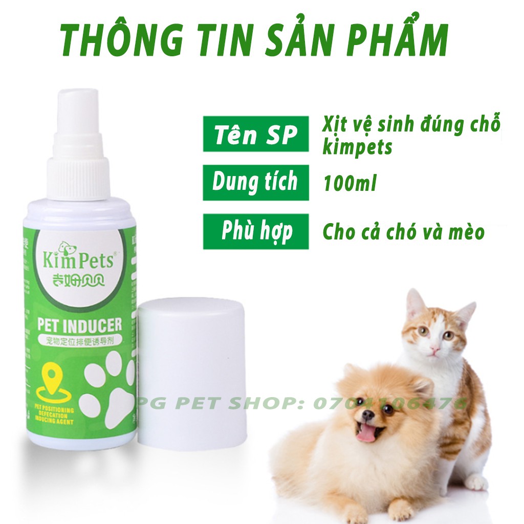 [CHÍNH HÃNG - HIỆU QUẢ SAU 2 TUẦN] Chai Xịt Hướng Dẫn Chó Mèo Đi Vệ Sinh Đúng Chỗ KimPets - Khử khuẩn hiệu quả – TD45