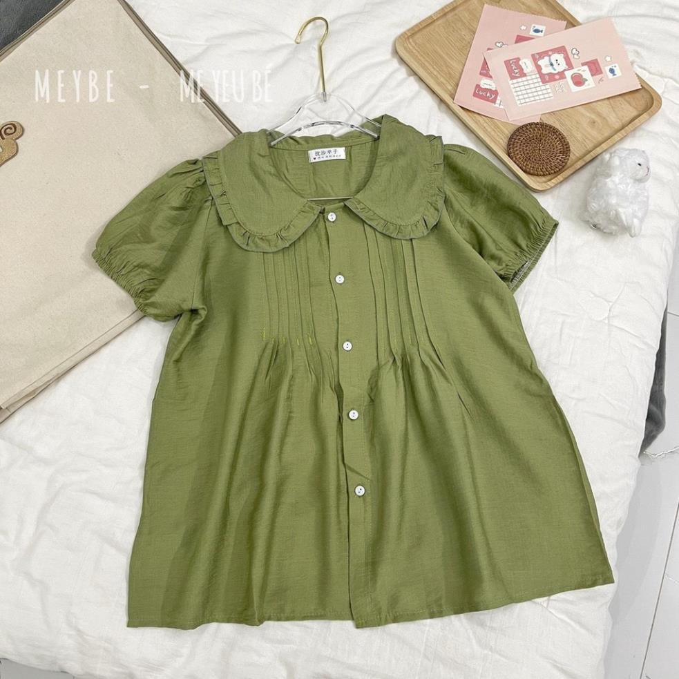 ( về full màu )Áo bầu công sở NH75028 chất đũi mát mịn, kiểu dáng babydoll  thiết kế cổ bẻ bảng màu cực xinh