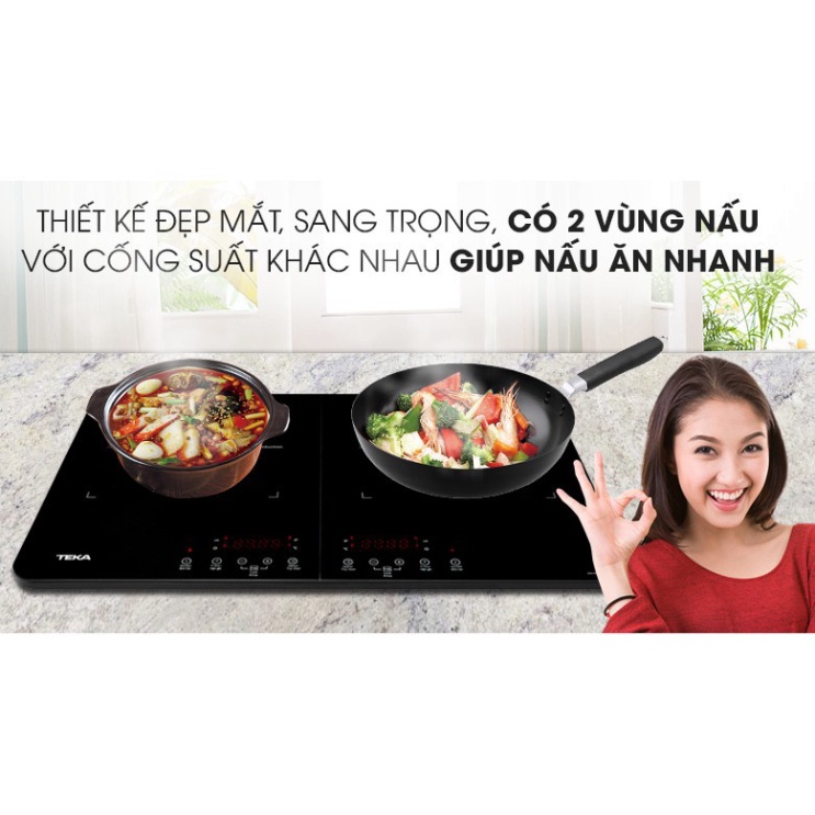 Bếp từ đôi TEKA DS3502-P Hàng trung quốc Tặng hút mùi kính cong với khách mua combo