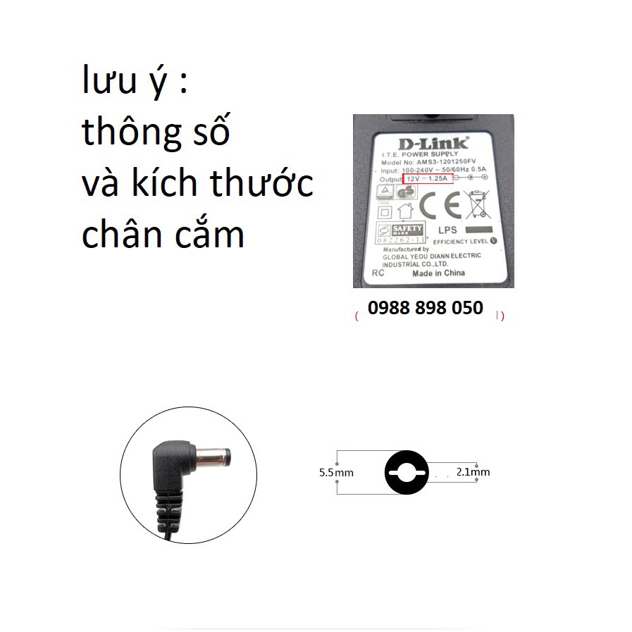 bộ nguồn 12V 1.25A hàng cao cấp