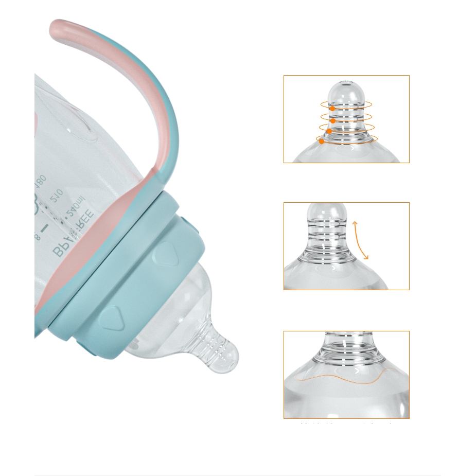 Bình Sữa Nhựa PP Có Tay Cầm Chống Rơi Tiện Dụng Cho Bé Sơ Sinh