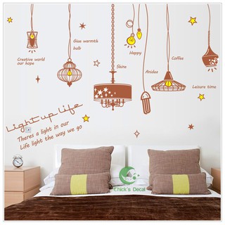 Decal dán tường dây đèn thả