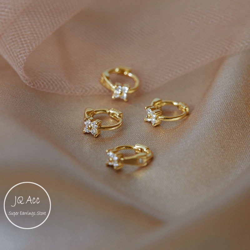 Khuyên Tai Nữ Khuyên Tai Tròn 1 Đôi Khuyên Tai Tròn Nhỏ Đính Đá Thời Trang Cho Nữ