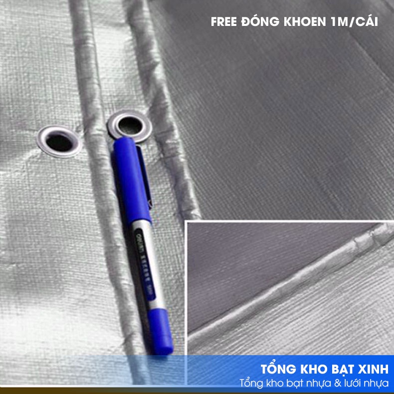 Bạt Che Mưa Nắng Cao Cấp, Khổ 4M, 6M, Siêu Dày, Dẻo Dai, Khoen 1m/1cái, Bán Theo Mét Dài