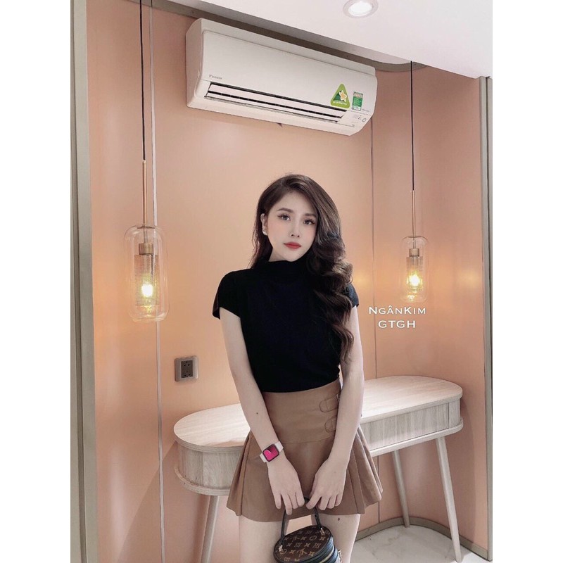 Áo len cổ 2 phân tay hến hot  kèm ảnh thật trải sàn