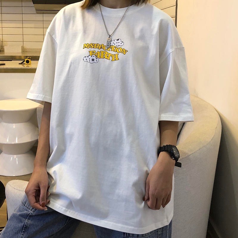 [ PINK ] Áo thun phông tay lỡ form rộng EARTH Unisex
