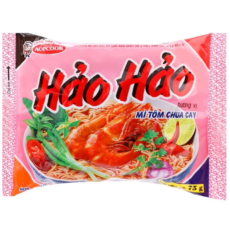 Mì Hảo Hảo Acecook tôm chua cay thùng 30 gói x 75g
