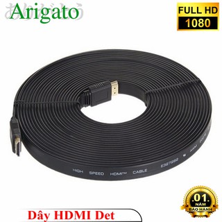 Dây hdmi 10m dẹt, cáp hdmi 10m dẹt chuẩn 1.4v-arigato