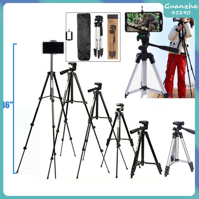 46" Professional Camera Tripod Stand for Holder iPhone/Samsung Cell Mount