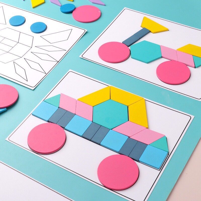 BỘ GHÉP HÌNH KHỐI SÁNG TẠO MONTESSORI FUN BOARD 180 MIẾNG GHÉP