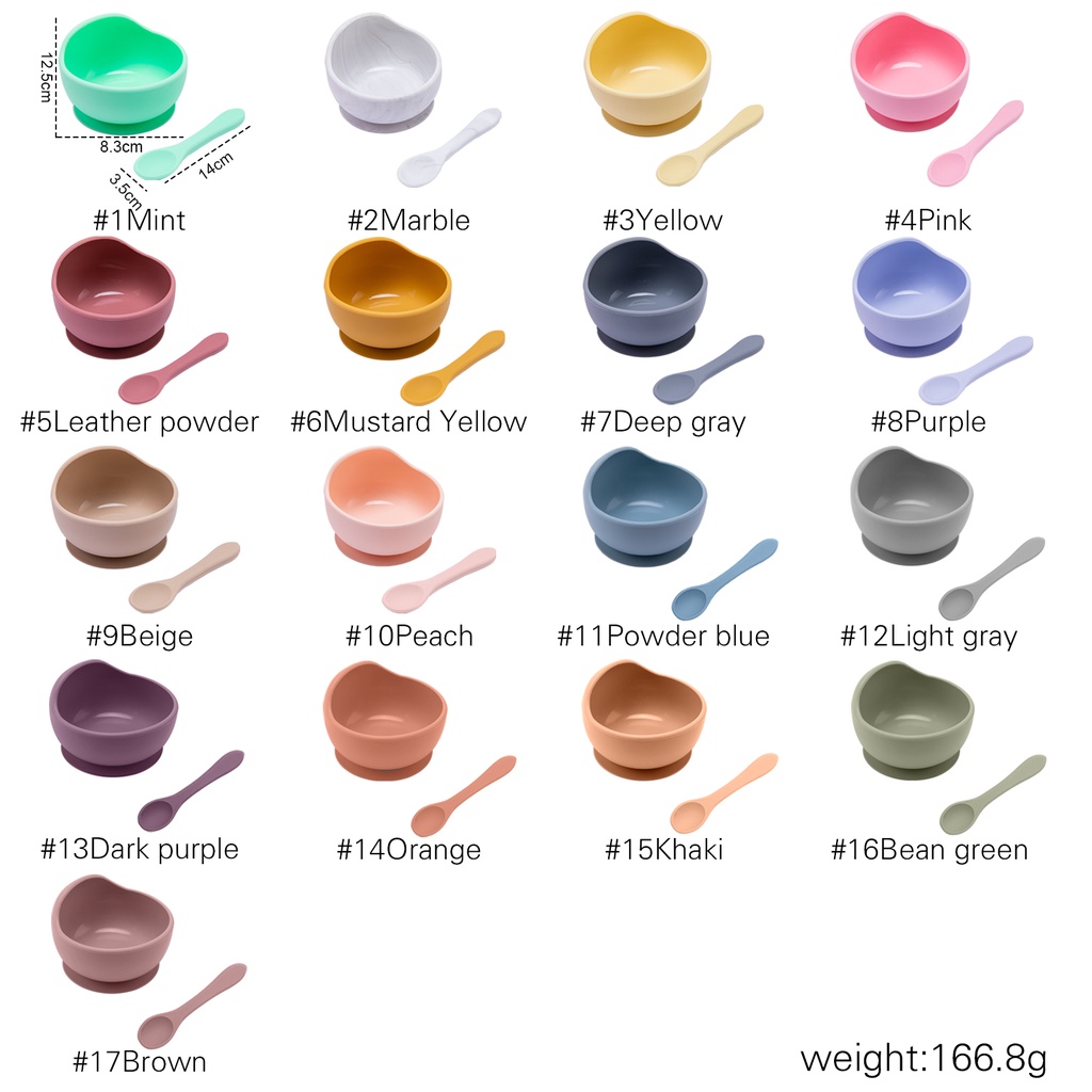 Bộ bát và thìa MAMIMAMIHOME silicone cấp thực phẩm an toàn và không độc hại cho trẻ em