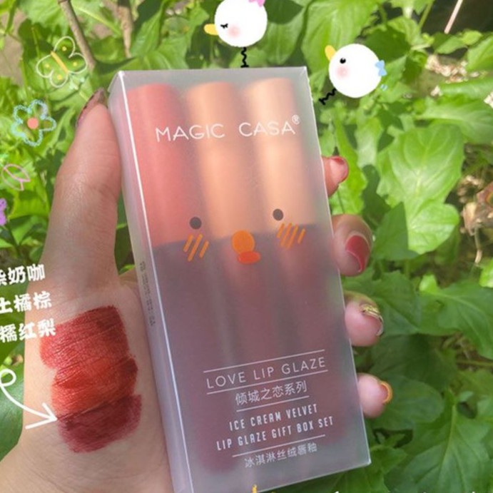 Set 3 Son Kem Lì MAGIC CASA Màu Sắc Xinh Xắn Cao Cấp
