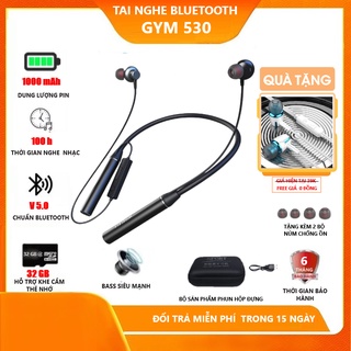 Tai nghe không dây,tai nghe bluetooth nhét tai Gym530, nghe nhạc 100h pin 1000 mAh âm thanh sống động mic đàm thoại tốt